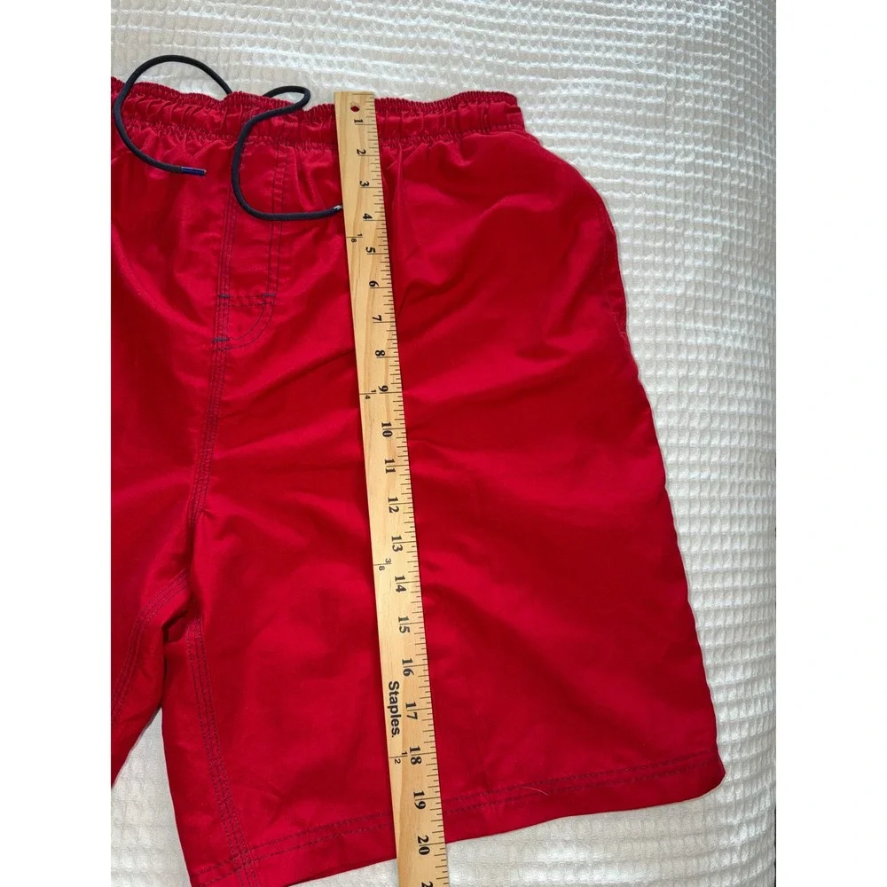 Nat Nasty Swim Trunks Mens Large Red‎ Elastic Waist Drawstring Board Shorts